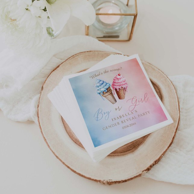 Eiscreme-Gender-Enthüllung Was ist der Schuh? Serviette (Von Creator hochgeladen)