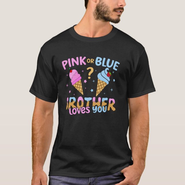 Eiscreme-Gender zeigen rosa oder blauer Bruder T-Shirt (Vorderseite)
