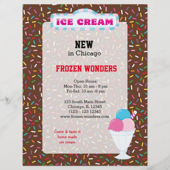 Eiscreme-Geschäft Flyer (Vorne)