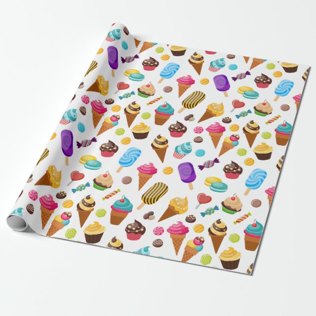 Eiscreme Geschenkpapier (Ungerollt)