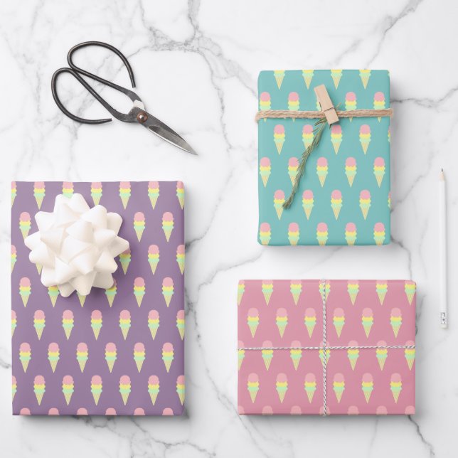 Eiscreme Geschenkpapier Set (Vorderseite)