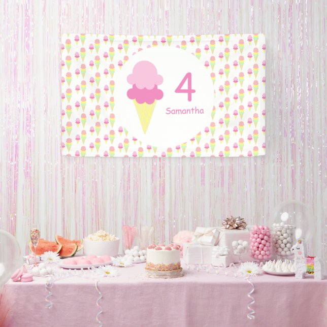 Eiscreme Girl Birthday Banner (Party)