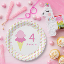 Eiscreme Girl Birthday Pappteller