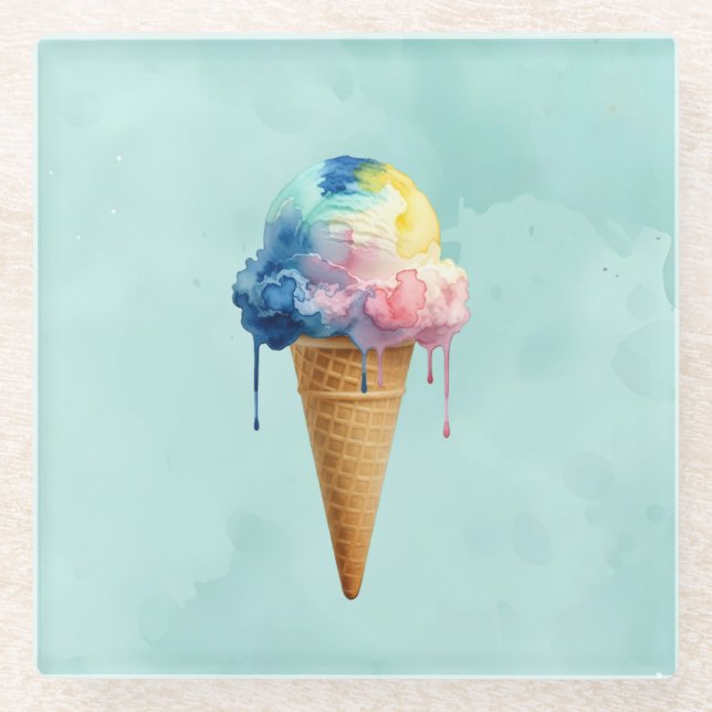 Eiscreme Glasuntersetzer (Vorderseite)