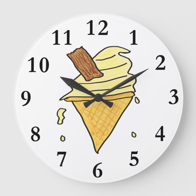 Eiscreme Große Wanduhr (Vorderseite)