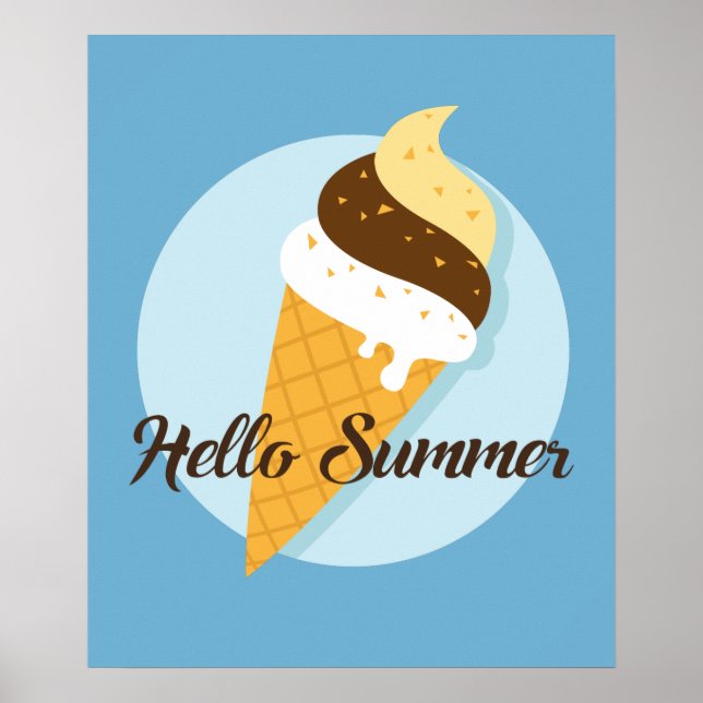 Eiscreme Hallo benutzerdefiniertes Farbposter Poster (Vorne)