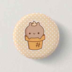Eiscreme-Häschen-Knopf *CHOOSE IHRE EIGENE GRÖSS Button