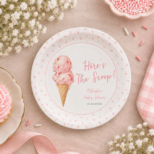 Eiscreme Hier ist der Clou Streusel-Baby-Party Pappteller