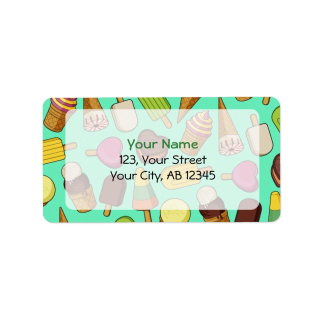 Eiscreme-Hintergrund Adressaufkleber (Vorne)