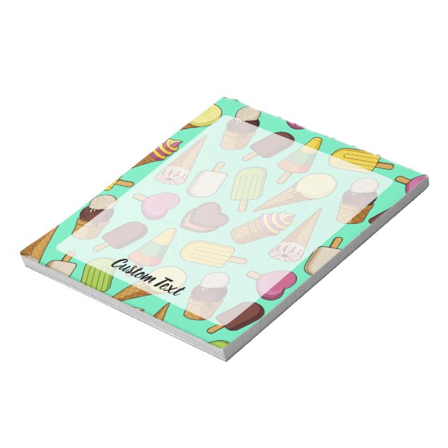 Eiscreme-Hintergrund Notizblock (Rotiert)