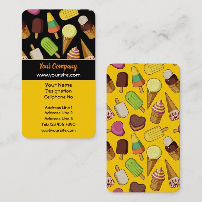 Eiscreme-Hintergrund Visitenkarte (Vorne/Hinten)