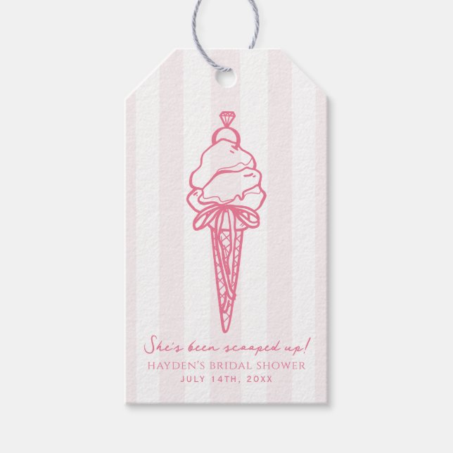 Eiscreme-Hochzeit Verlobung  Geschenkanhänger (Vorderseite)