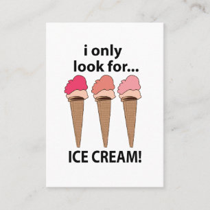 Eiscreme Ich suche nur Eiscreme Visitenkarte