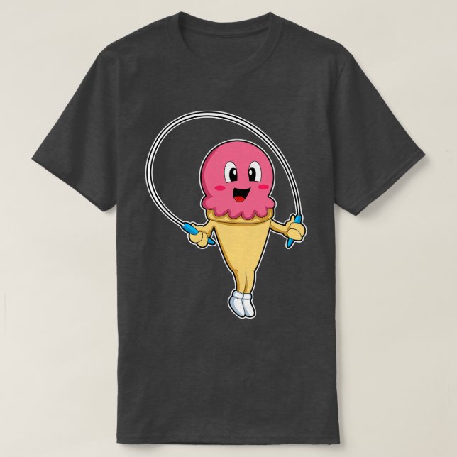 Eiscreme in Fitness mit Seile T-Shirt (Design vorne)