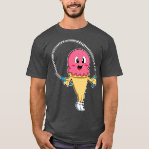 Eiscreme in Fitness mit Seile T-Shirt