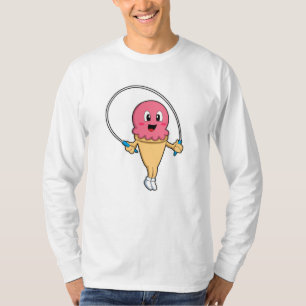 Eiscreme in Fitness mit Seile T-Shirt