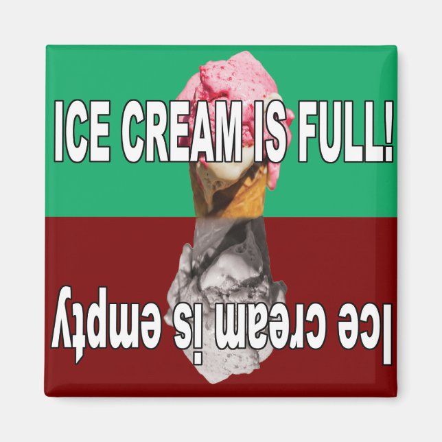 Eiscreme ist voll und leer magnet (Vorne)