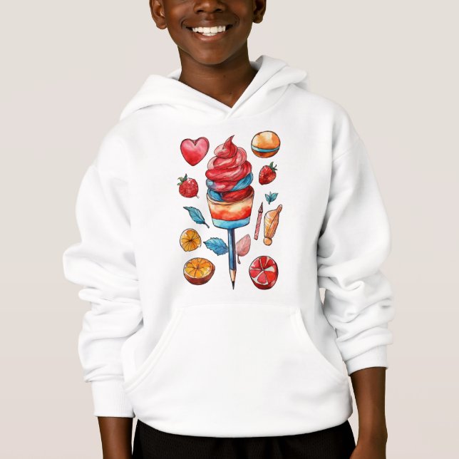 Eiscreme-Kapuzenpullover für Kinder Hoodie (Vorderseite)