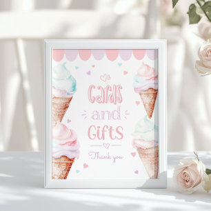 Eiscreme Karten und Geschenke Geburtstag Pastell Poster