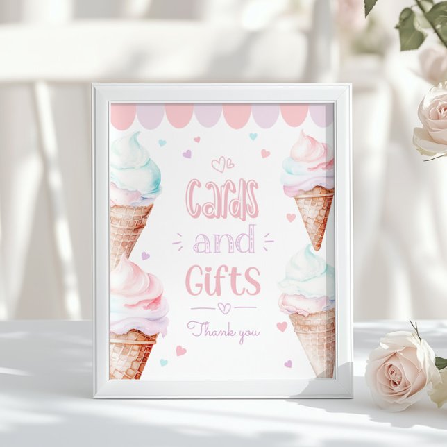 Eiscreme Karten und Geschenke Geburtstag Pastell Poster (Von Creator hochgeladen)
