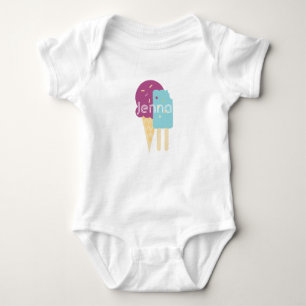Eiscreme-Kegel-Baby Personalisierter Benutzername Baby Strampler