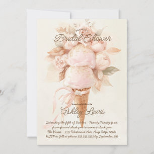 Eiscreme-Kegel Boho-Brautjungfernparty chic Gold Einladung
