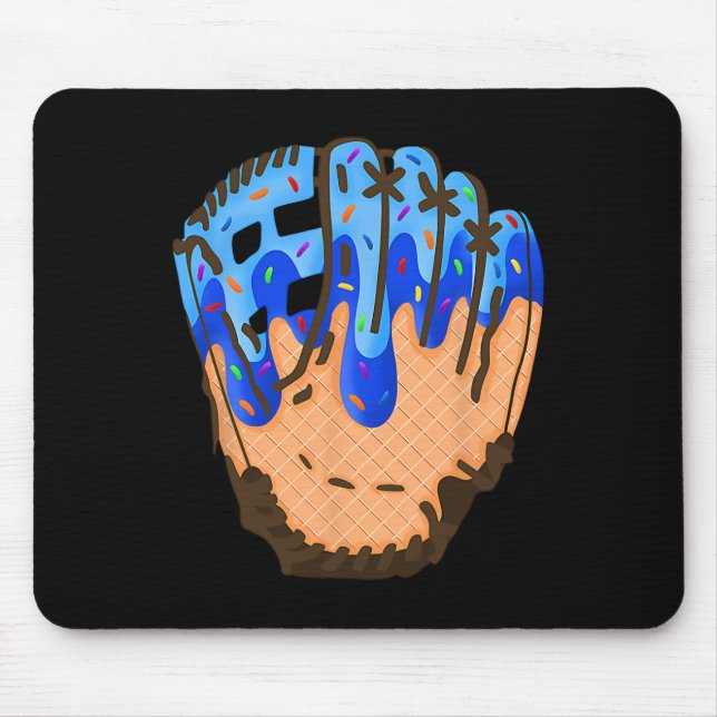 Eiscreme-Kegel-Bysebyll-Handschuh-Tropf 2  Mousepad (Vorne)