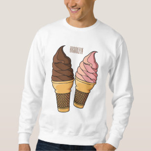 Eiscreme-Kegel-Cartoon-Illustration Sweatshirt