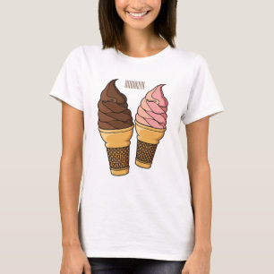Eiscreme-Kegel-Cartoon-Illustration  T-Shirt
