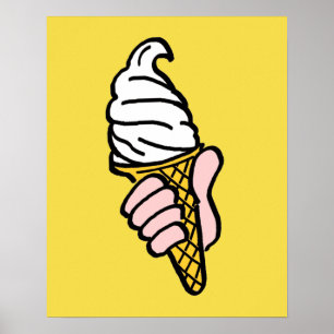 Eiscreme-Kegel-Design Poster