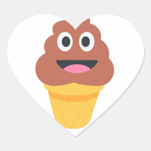 Eiscreme-Kegel-Kot-Emoji Herz-Aufkleber
