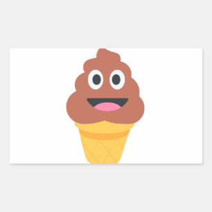 Eiscreme-Kegel-Kot-Emoji Rechteckiger Aufkleber