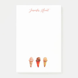 Eiscreme-Kegel Minze grün Illustration Notepad Post-it Klebezettel