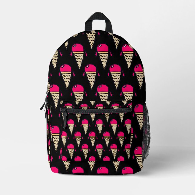 Eiscreme-Kegel-Muster Bedruckter Rucksack (Vorderseite)