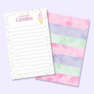 Eiscreme-Kies Kids Lined Letter Writer Paper