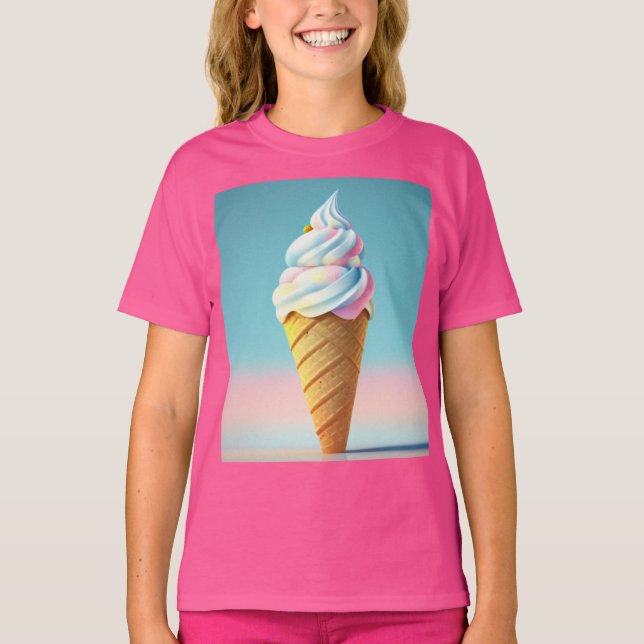 Eiscreme Kitty (1) : T-Shirt (Vorderseite)
