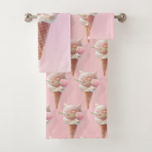 Eiscreme Kitty - Rosy & Dreamy Badhandtuch Set