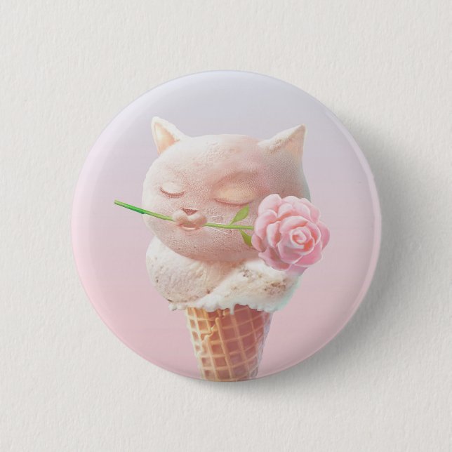 Eiscreme Kitty - Rosy & Dreamy Button (Vorderseite)