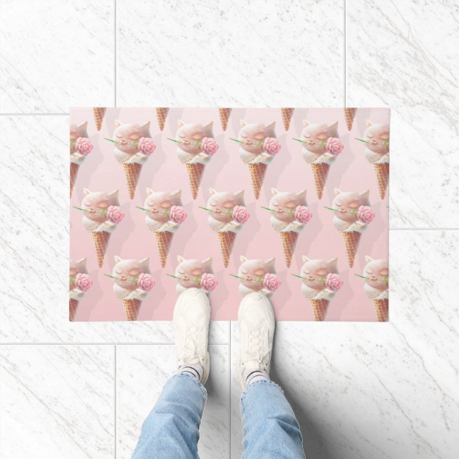 Eiscreme Kitty - Rosy & Dreamy Fußmatte (Indoor)