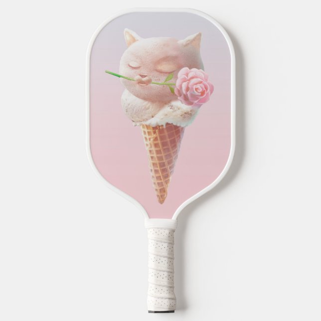 Eiscreme Kitty - Rosy & Dreamy Pickleball Schläger (Vorderseite)
