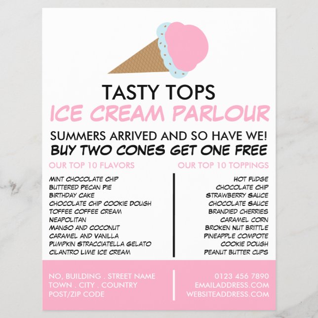 Eiscreme-Kone, Eiscreme-Innenverkleidung Flyer (Vorne)