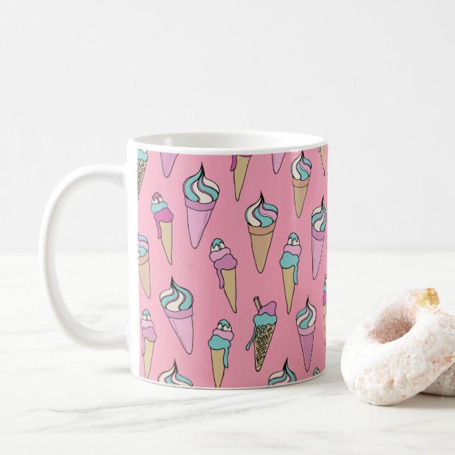 Eiscreme-Kone-Muster Kaffeetasse (Mit Donut)