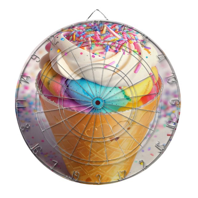 Eiscreme-Kone-Sprinklen Dartscheibe (vorne)