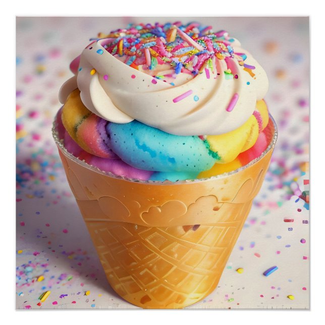 Eiscreme-Kone-Sprinklen Poster (Vorderseite)