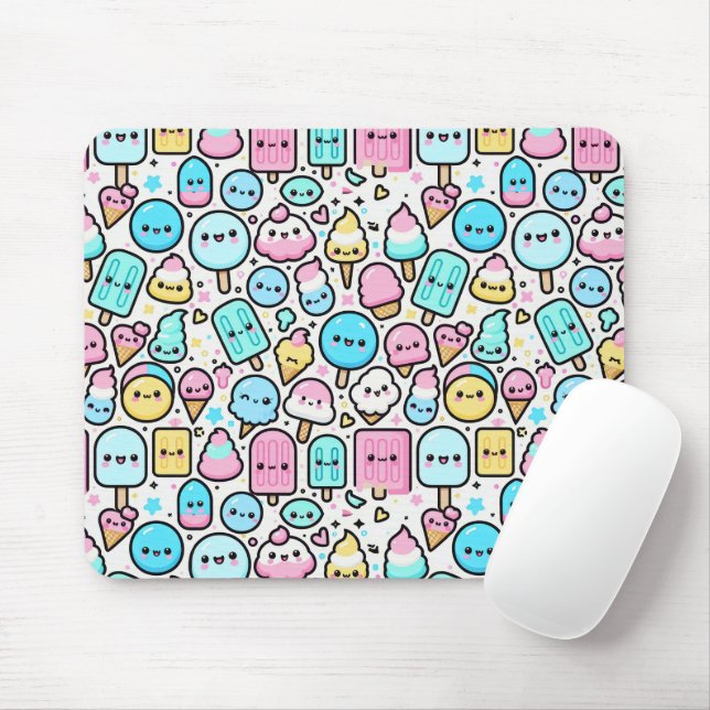 Eiscreme-Kone und Popsicle Doodles Mousepad (Mit Mouse)