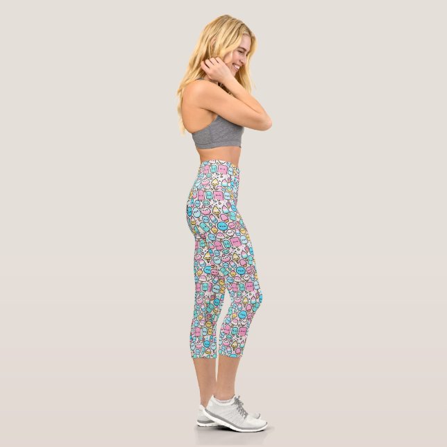Eiscreme-Kone und Popsicle Kawaii Art Capri Leggings (Rechts)