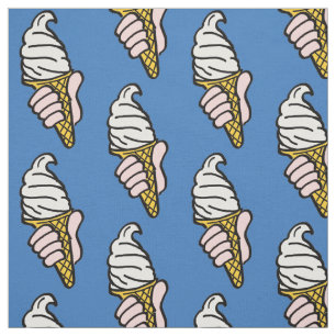 Eiscreme-Kons auf einem dunkelblauen Hintergrund Stoff