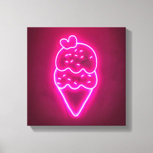 Eiscreme-Kunst Erdbeereis Clip Art Malerei Leinwanddruck