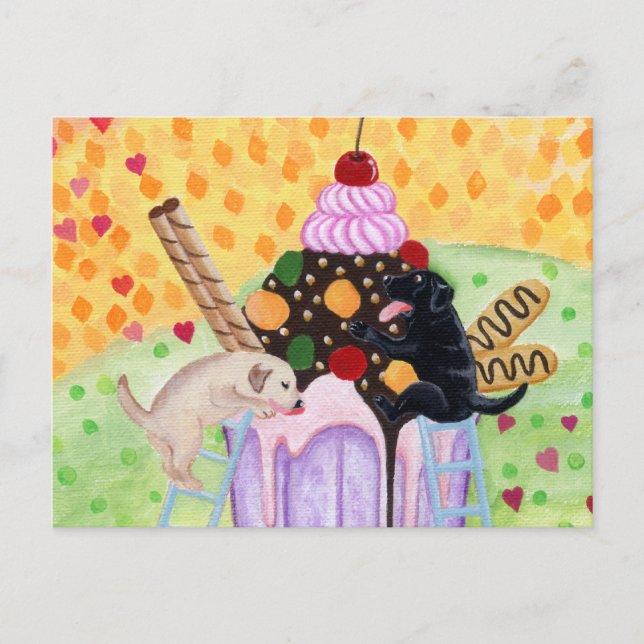 Eiscreme Labradors Postkarte (Vorderseite)