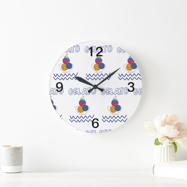 Eiscreme-Lampe Große Wanduhr (Zuhause)